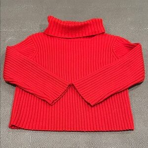 Misha And Puff Bright Red Ribbed Turtleneck Sweater
